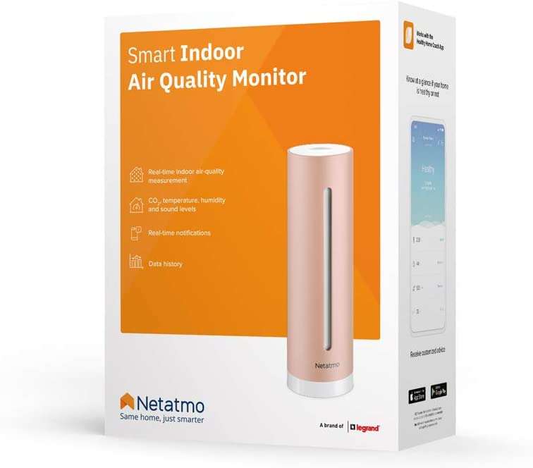 Netatmo Healthy Home Coach Air Quality Sensor, Rose Gold
