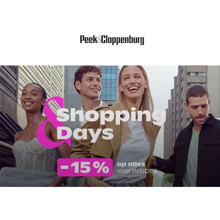 Insider days: 15% korting - ook op sale @ Peek & Cloppenburg