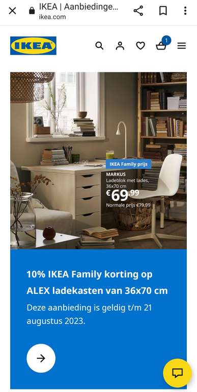 10% IKEA Family korting op ALEX ladekasten van 36x70 cm