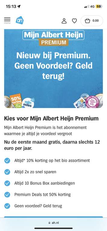 1 maand gratis Albert Hein premium