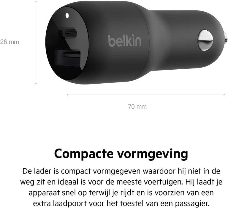Belkin CCB004 37W Fast Car Charger met PD 3.0