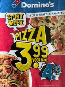 Domino’s pizza stuntweek - alle medium pizza’s voor €3,99/€4,99 bij afhaal