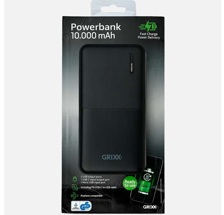 Grixx powerbank 10.000 mAh