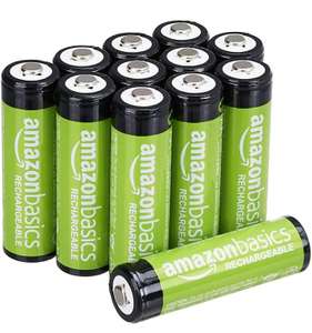 Amazon Basics AA-batterijen, oplaadbaar, 2000 mAh, 12 stuks, voorgeladen