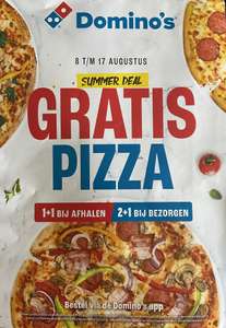 [LOKAAL] domino’s pizza 1+1 gratis of 2+1 gratis vanaf 8 augustus