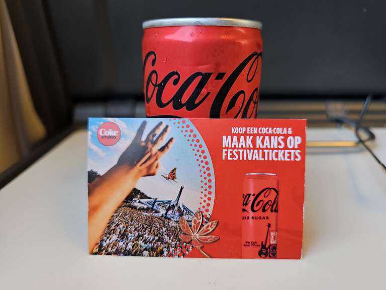 Ijskoud blikje cola zero 150ml (met statiegeld) op station Groningen bij de Appie to Go