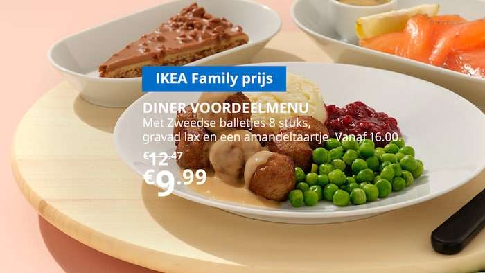 Ikea Duiven: Alle gerechten met balletjes 1+1 gratis (Alleen op vrijdagavond t/m 31 oktober)