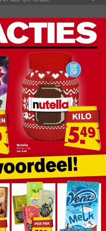 Nutella pot (1kg) €5,49 @ Hoogvliet