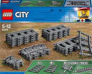 LEGO City treinrails recht/gebogen/wissels - 2e halve prijs