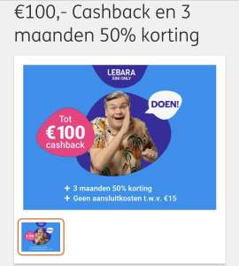 100 euro cashback op Lebara sim only van minimaal 5gb en 24mnd