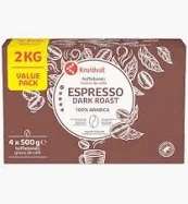2 kilo Kruidvat (Dark Roast) Espresso Koffiebonen (4 * 500 gram) voor €15