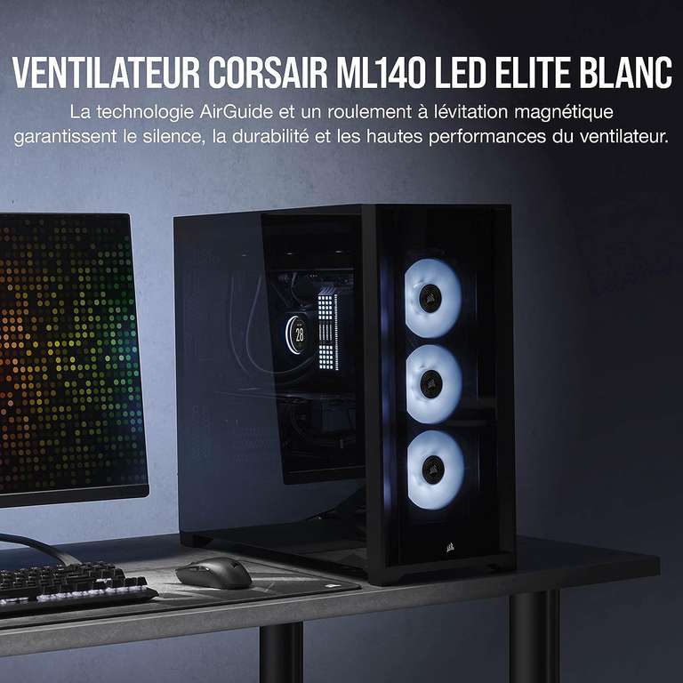 CORSAIR ML140 LED ELITE, 140 mm witte LED-fan