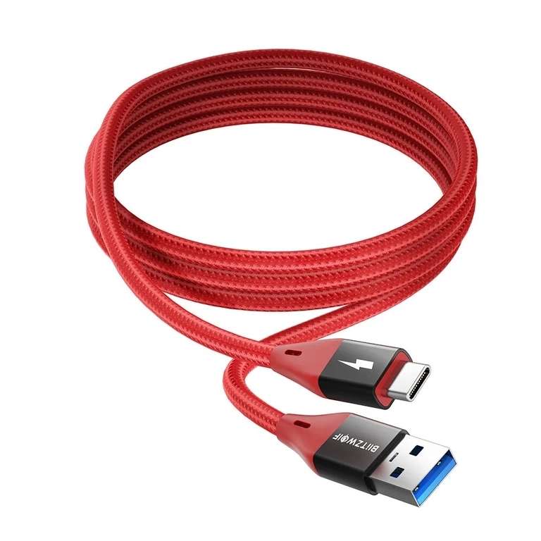 [5 stuks] BlitzWolf BW-TC22 3A QC3.0 USB-C naar USB 3.0 kabels 1,8m voor €14,47 @ BangGood