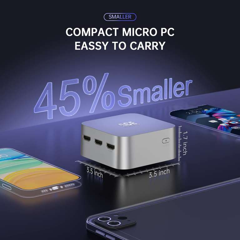 ACEMAGICIAN Mini PC T8 Plus Intel N95 8GB+256GB €120,33 @ Amazon