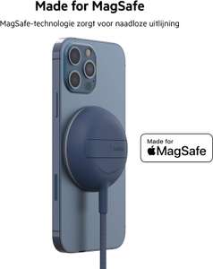 Belkin draagbaar draadloos laadstation met MagSafe (Snel opladen met tot 15 W) – Blauw/Zwart/Wit