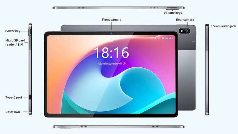 BMAX MaxPad I11 Plus LTE Android 12 tablet met 8GB geheugen en 128GB opslag €114,17 @ Geekbuying