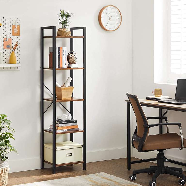 VASAGLE boekenkast, boekenplank, staande plank, opbergrek met 5 niveaus (vink kortingscoupon aan)