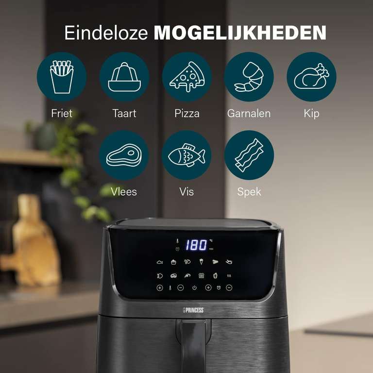 Princess Digitale Airfryer 6L heteluchtfriteuse Zwart, 6 liter