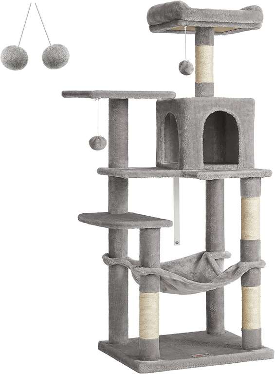 FEANDREA kattenkrabpaal 143cm hoog grijs voor €49,49 @ Amazon NL