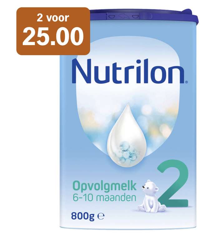 Nutrilon opvoedingsmelk 2 voor €25,-