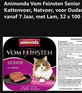 Animonda natvoer voor senior katten (lamsvlees) 32x100gram