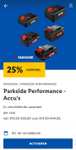25% korting op Parkside performance apparaten en accu's bij Lidl