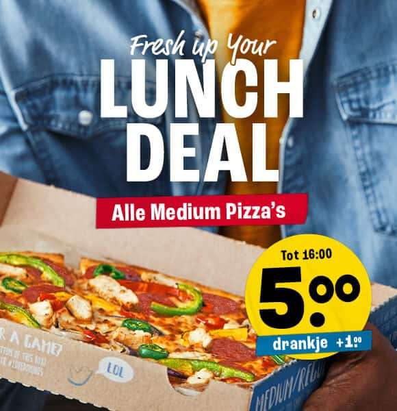 Domino's Lunchdeal: Alle medium pizza's tot 16u voor €5,99