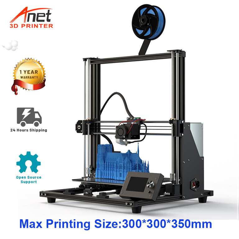 Anet A8 Plus 3D-printer 300*300*350Mm Printbed