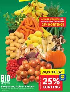 [Lidl Plus] 25% korting op alle biologische groente, fruit en kruiden