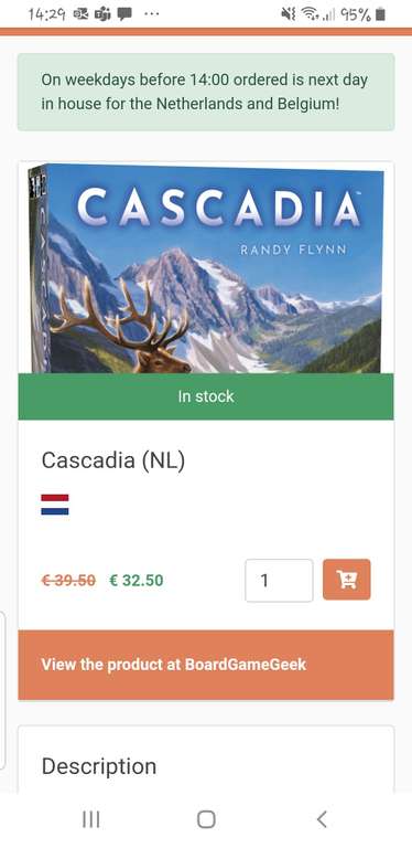 Cascadia NL bordspel