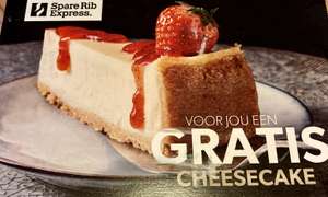 Gratis cheesecake bij bestelling vanaf €13,95 @ Spare Rib Express