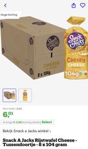 [bol.com select deal] Snack A Jacks Rijstwafel Cheese - Tussendoortje - 8 x 104 gram €6,01