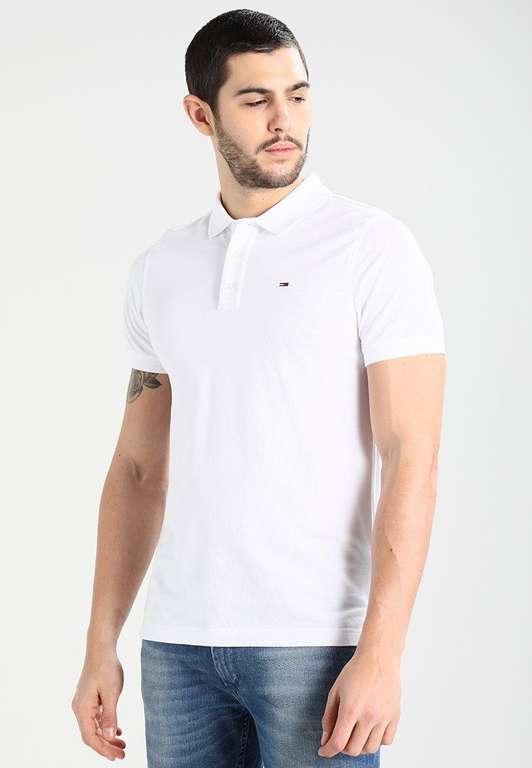 TOMMY JEANS SLIM FIT POLO (wit)