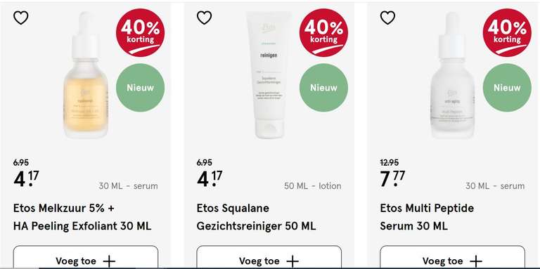 Etos personalized skincare 40% korting , dupe The Ordinary?