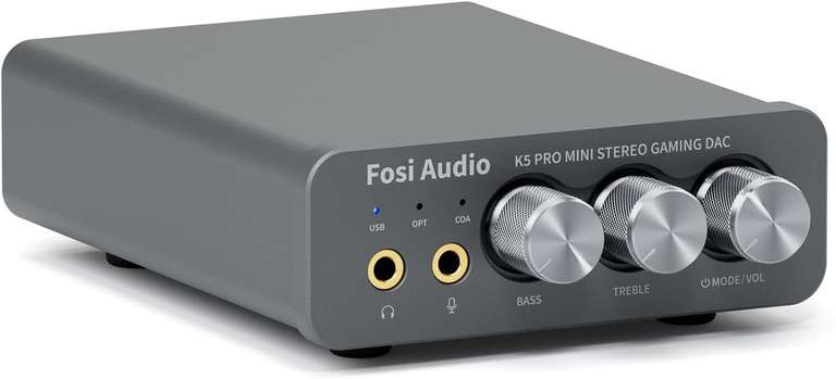 Fosi Audio K5 Pro DAC/Versterker, USB Type C, Optische & Coaxiale Ingangen