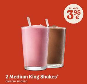2 Medium King Shakes voor €3,95 @burgerking