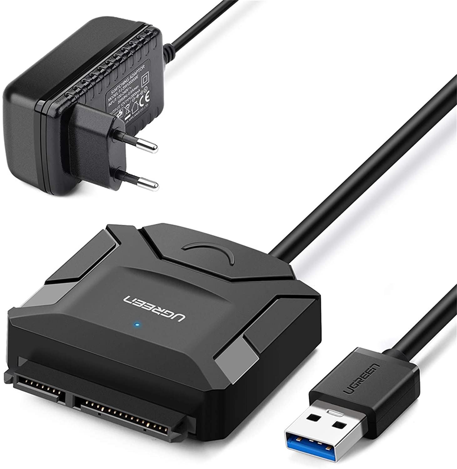 UGREEN USB 3.0 adapter voor SATA 2,5"／3,5" harde schijf - met voeding